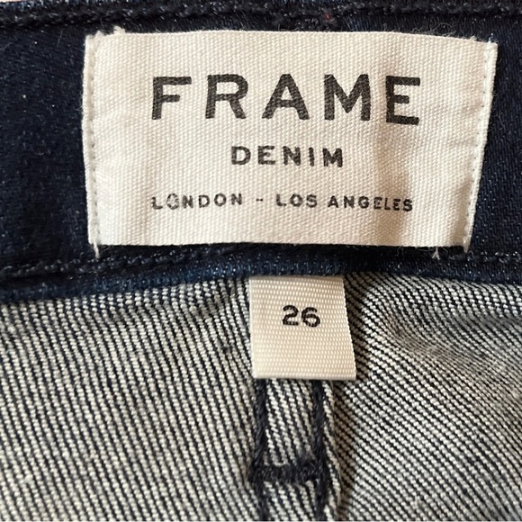 FRAME Le Skinny de Jeanne Crop Dark Wash Jeans - Picture 3 of 5